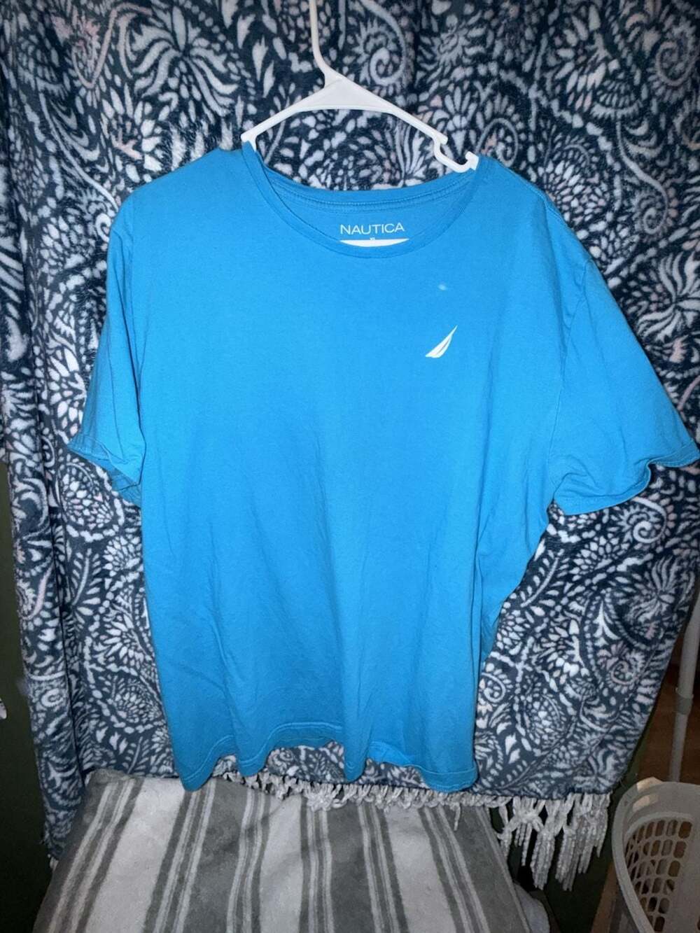 Nautica Blue Short Sleeve Crew Neck T-Shirt Size XL Fish Responsibly Graphic